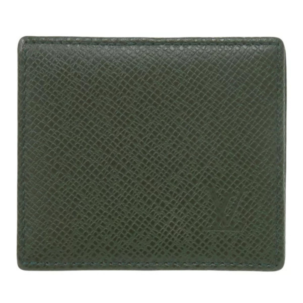 Louis Vuitton Portemonnaie Boite Taiga leather green coin case Wallet LV